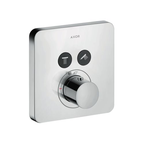 AXOR-HG-AXOR-ShowerSolutions-Thermostat-Unterputz-softsquare-fuer-2-Verbraucher-Edelstahl-Optic-36707800 gallery number 1